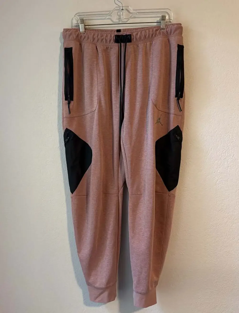 Jordan Joggers Mens XL Rose Pink Dri-FIT Slim Fit Zipper Pocket Cargos Tech